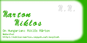 marton miklos business card