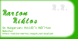 marton miklos business card